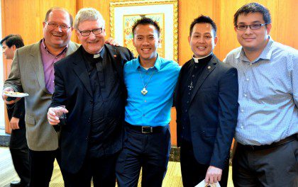 Fr. Joseph Dinh, 20-year jubilarian (second from right) with Br. Duane, Fr. Jim, Frater James and Frater Joseph