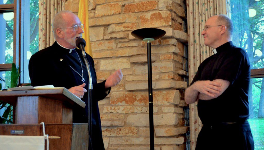 Fr. Ed Kilianski took the opportunity of the jubilee celebration to thank Fr. Stephen Huffstetter for his ministry as provincial superior. Fr. Steve was recently elected to the General Council in Rome.