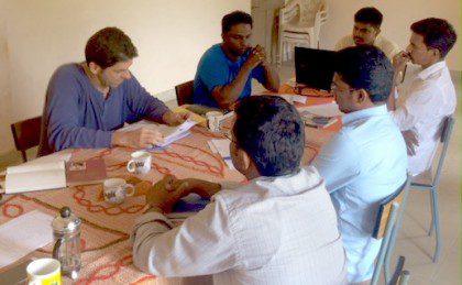 Fr. Tom took part in a district council meeting his first week in India. 
