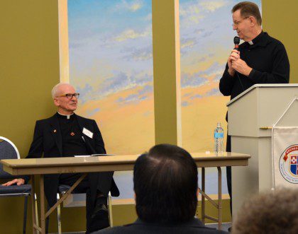 Fr. Paul Kelly, SCJ, VP for Spiritual Formation, thanks Fr. John for his presentation