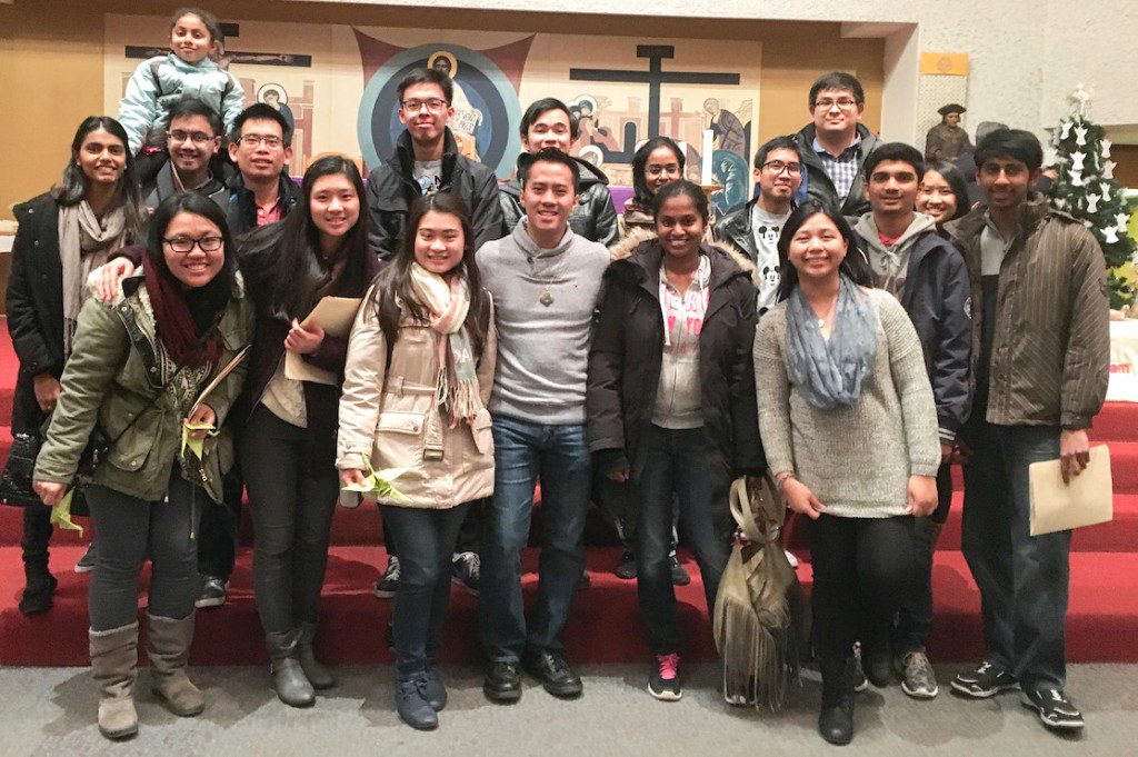 Fra. James (front, center) and Fra. Joseph (back, right) with participants at the Advent retreat in Toronto.