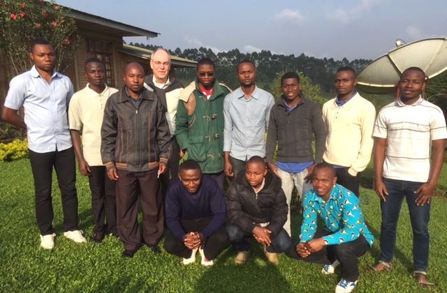 Fr. Charlie with SCJ students in Congo