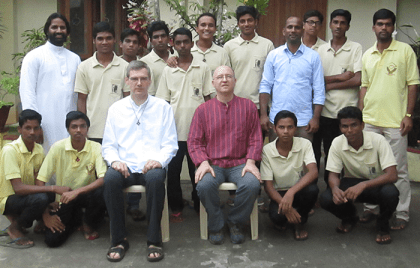 Frs. Heiner Wilmer and Stephen Huffstetter with SCJs in India