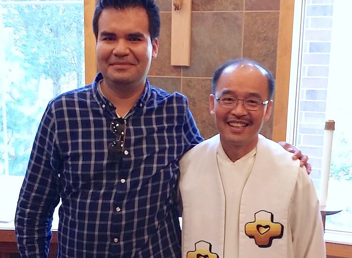 New SCJ candidate Jose Romeras with Fr. Quang Nguyen