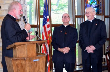 Fr. Ed congratulations Fr. John and Fr. Mike, 60-year jubilarians
