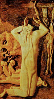 The Agony in the Garden, wood carving, Herman Falke, SCJ     