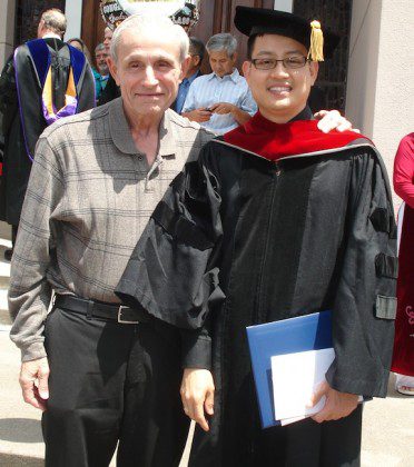 Fr. Joseph Dinh with Fr. Peter Mastrobuono at Fr. Joseph's graduation