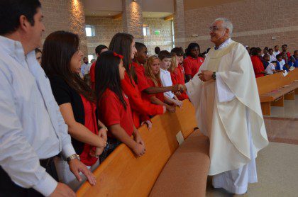 Fr. Ornelas greets students in Mississippi