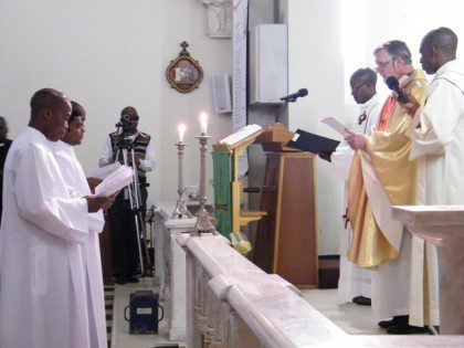 Three SCJs at the international formation program in South Africa profess their final vows.
