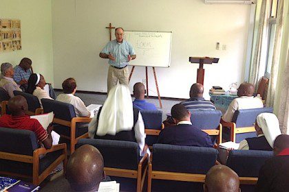 Fr. Charlie giving a presentation in South Africa