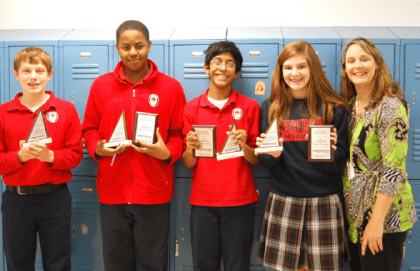 Sacred Heart School's winning math team