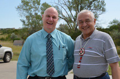Mike Tyrell (left) and Fr. Ornelas during last year's general visitation 