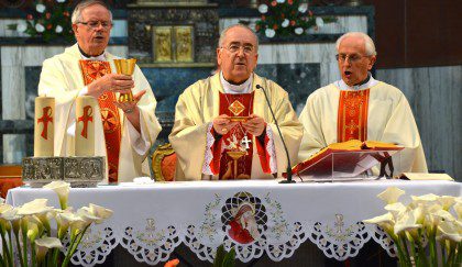 Fr. John van den Hengel, Cardinal Stanislaw Rylko  and Fr. Angelo Arrighini during the anniversary Mass for Cristo Re.