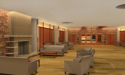 A designer's rendering of what the remodeled SHST lobby will look like