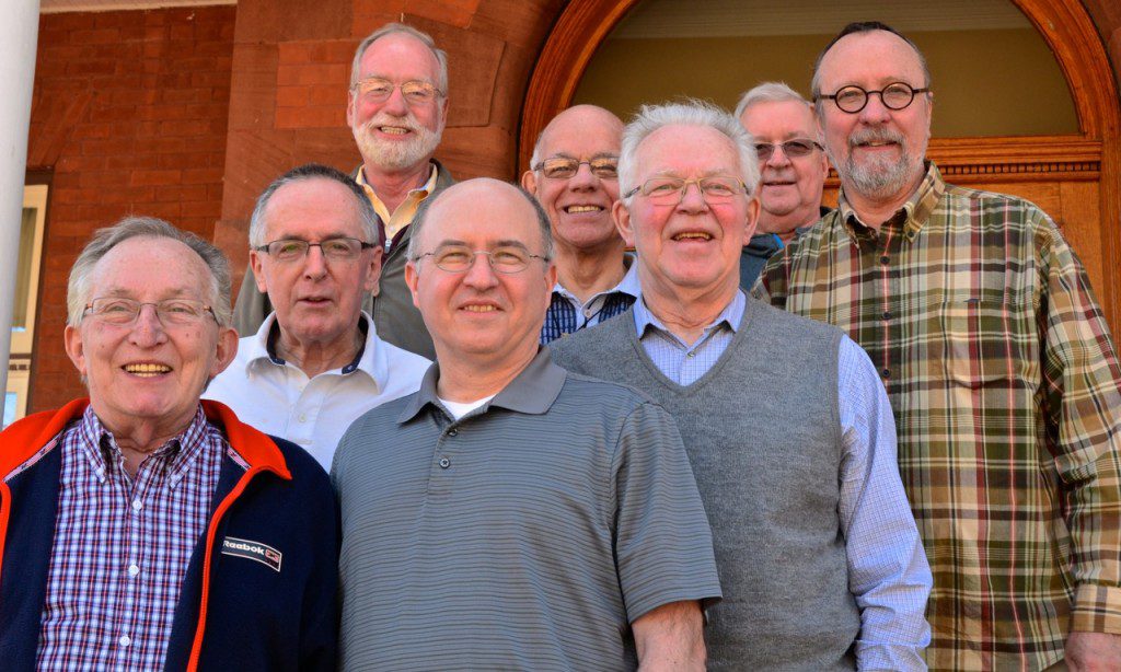 Members of the two administrations present at last week's NOR-AM meeting: Fr. Claude Bédard,  Fr. Paul Tennyson, Fr. Ed Kilianski, Fr. Stephen Huffstetter, Fr. Richard Woodbury, Fr. Bill Marrevee, Fr. Maurice Légaré and Fr. Byron Haaland.