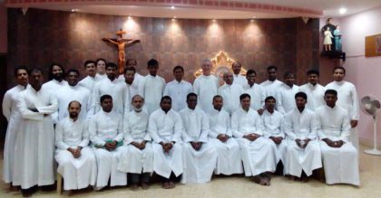 SCJs in India at last week's district assembly. Fr. Tom is in the back row.